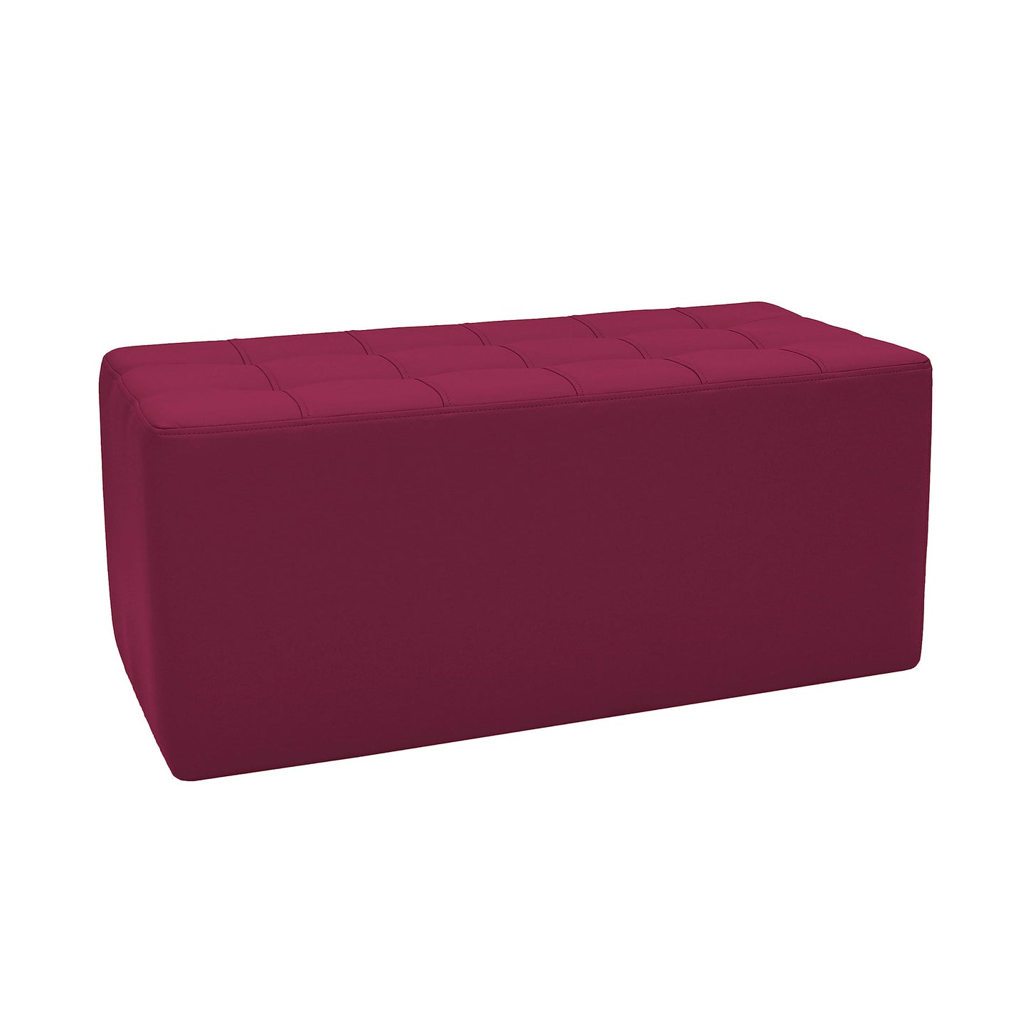 Factory Direct Partners Tufted Rectangle Accent Ottoman Bench Beautifully Upholstered Furniture for Modern Home, Office, Library or Waiting Area Seating, Footstool, Table Use - Raspberry, 14046-RS
