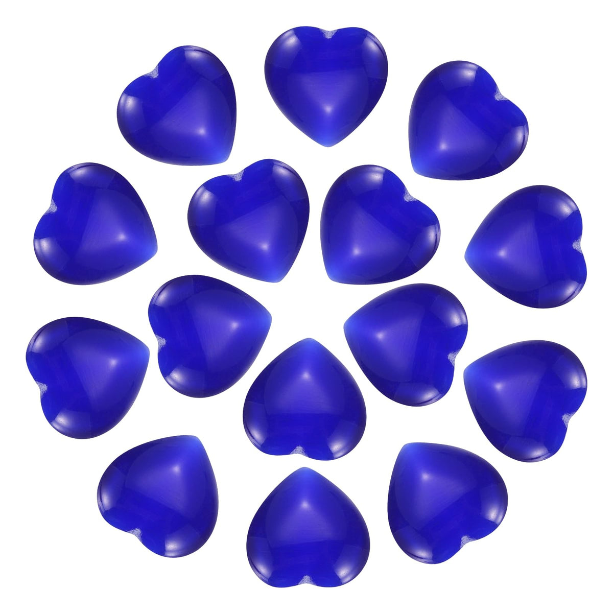 PATIKIL 15 Pcs Natural Heart Shaped Crystal Stone, 0.6 Inch Mini Polished Love Gemstone Crystal, Pocket Rock Engraved Worry Stones for Women Gifts Meditation, Dark Blue Cats Eye