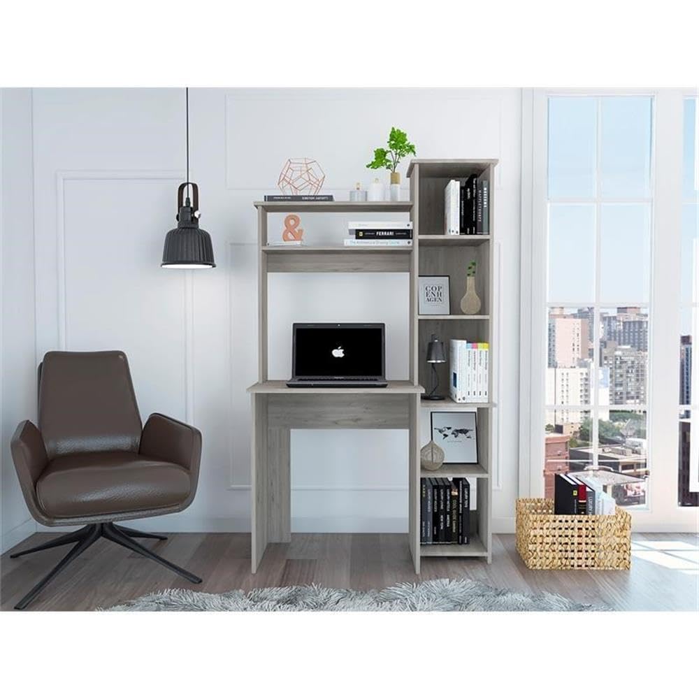 Tuhome Carell Furniture Modern Light Gray Engineered Wood Versalles Home Office Desk