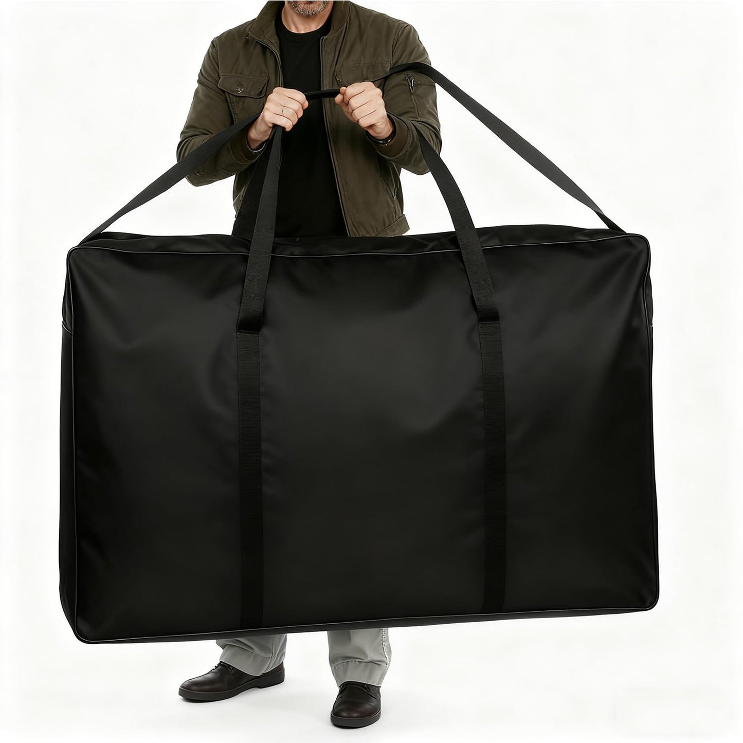 ISXACFF 3+1 Panel Trade Show Presentation Board 70.8“ x 35.4” Blue Trifold Poster Board Folding Exhibition Display Boards Double Sided Tabletop Display with Storage Bag Hook & Loop-Receptive Fabric