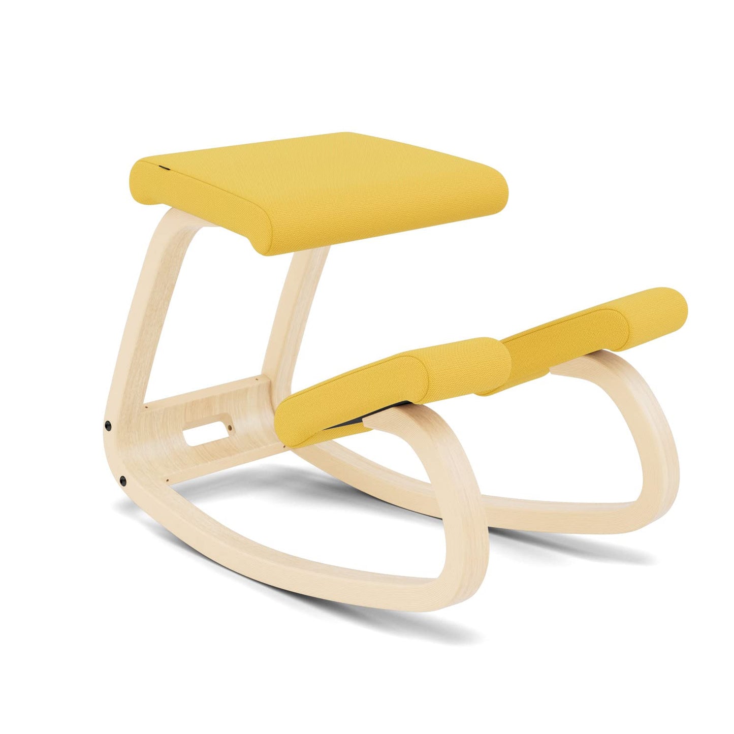 Varier Variable Natural/Yellow Ergonomic Office Kneeling Chair for Desk – Back Pain Relief, Rocking Seat for Home, Study & Posture Support – 10 Year Quality Guarantee