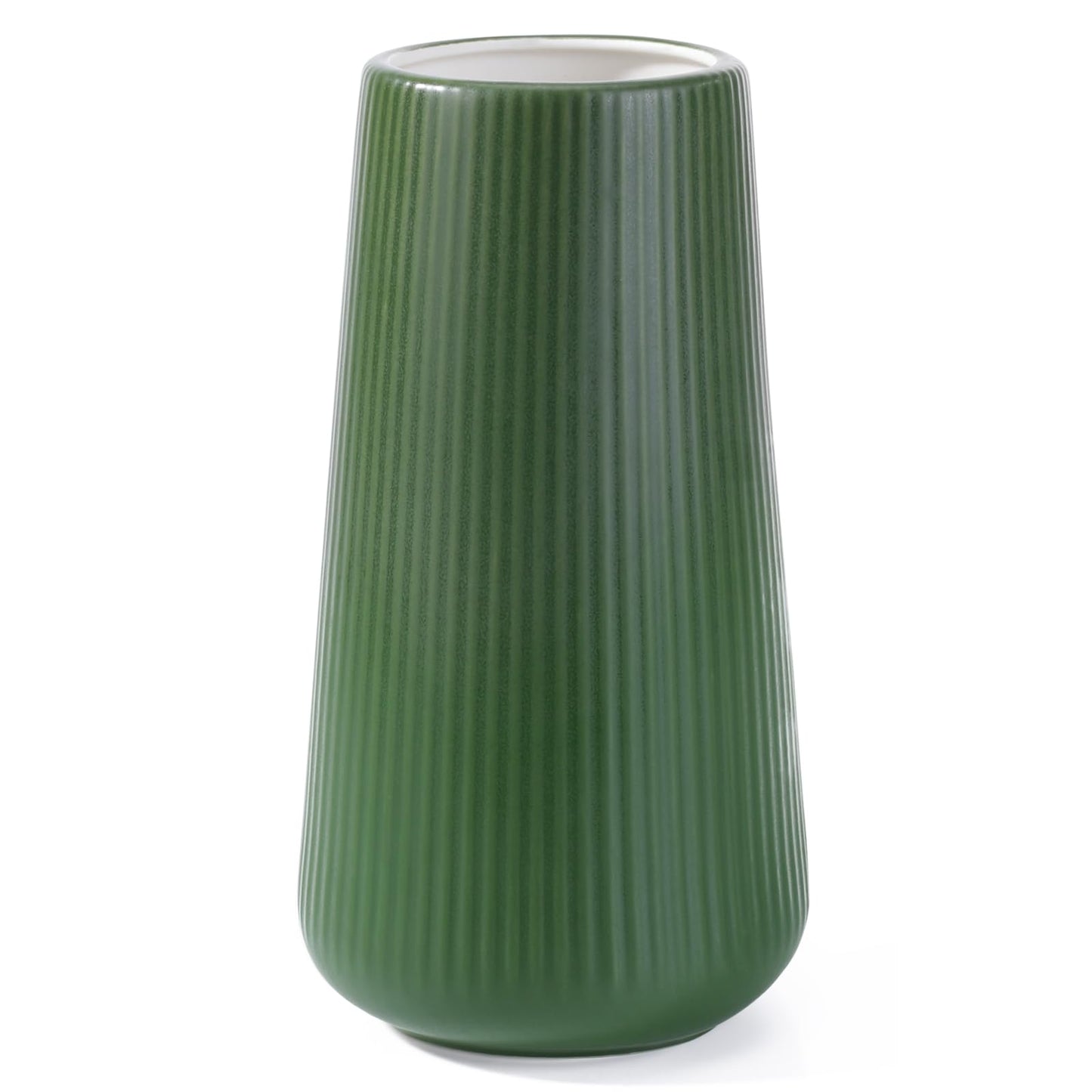 Alpinegreen Ceramic Vase, GUKJOB Small Cute Flower Vase for Pampas Grass, Home, Living Room, Dining Table, Farmhouse, Office Decor, Bedroom, Table, and Kitchen Shelf (Alpinegreen)