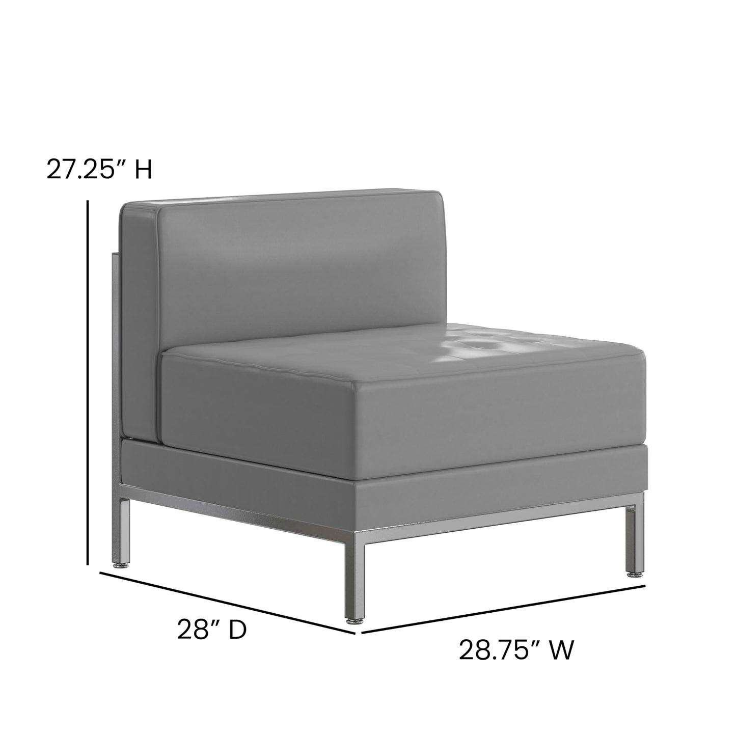 Flash Furniture Hercules Imagination Series Contemporary Gray Leathersoft Middle Chair
