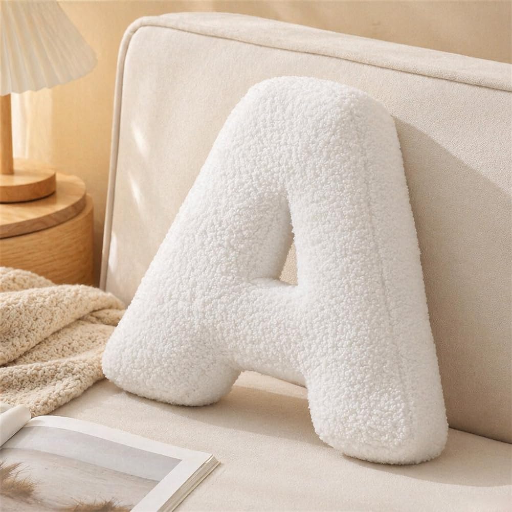 Shapeazy Letter Plush Pillow, Letter Hugging Throw Pillows, Decorative Initial Letter Shaped Throw Pillows for Bed Couch, Letter Pillows English Alphabet A to Z for Sofa Bedroom Living Room Decor (A)