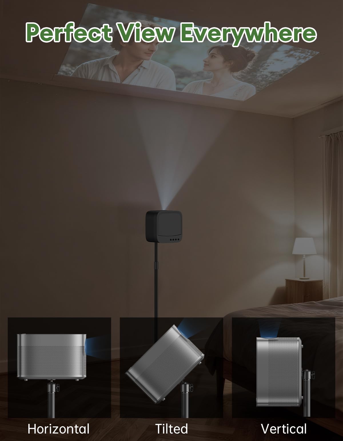Projector Mount Stand Compatible with Nebula/XGIMI/TMY/HAPPRUN and More, Metal Base and Height Adjustable with 1/4'' Screw, Ideal for Home/Outdoor Projection/Camera Shooting/Web Meeting, 20''~50.8''