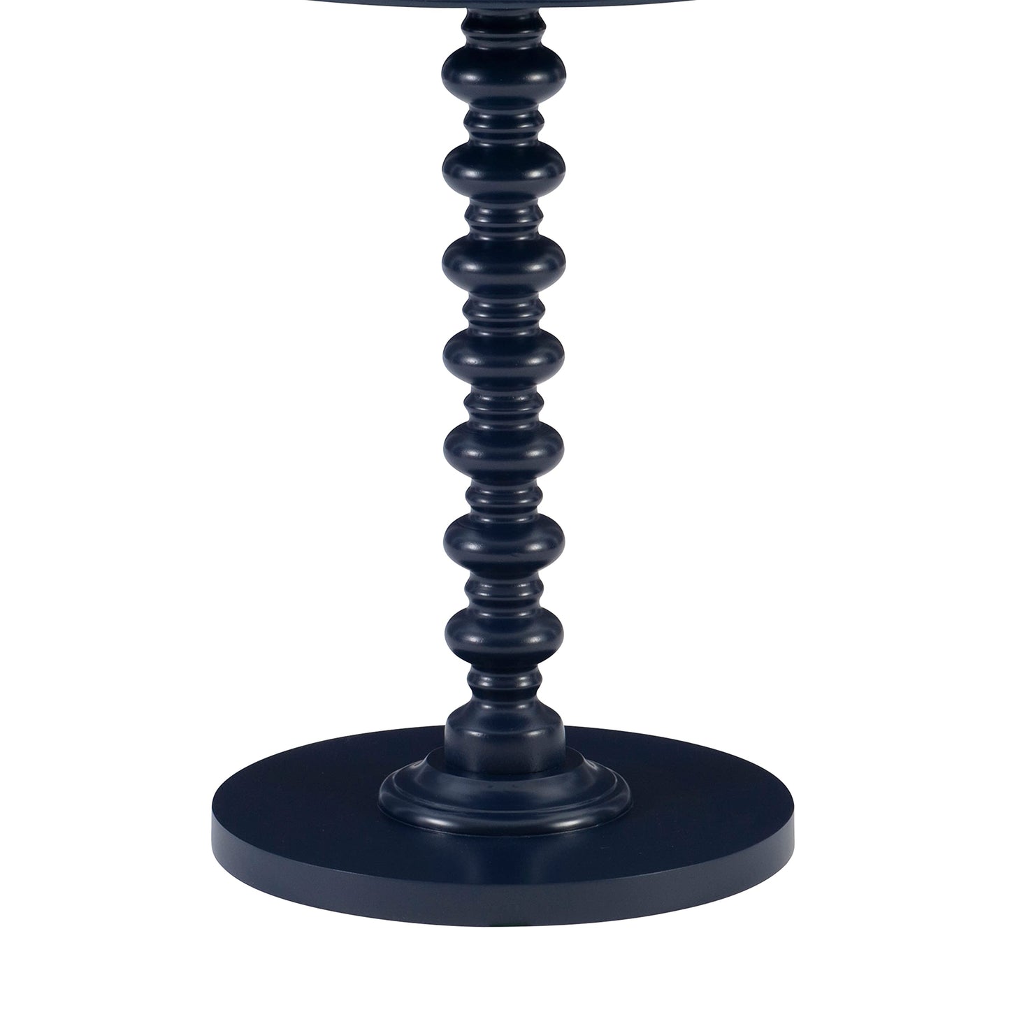 Tarkin Round Navy Blue Turned Spindle Pedestal Side Accent Table by Powell