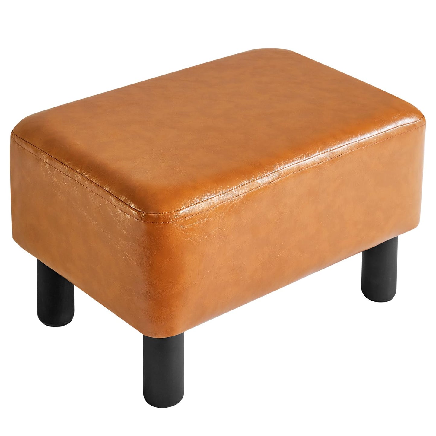 IBUYKE Small Foot Rest Ottoman, PU Faux Leather Rectangle Foot Stool with Non-Skid Plastic Legs, Small Footstool for Couch, Desk, Office RF-BD217