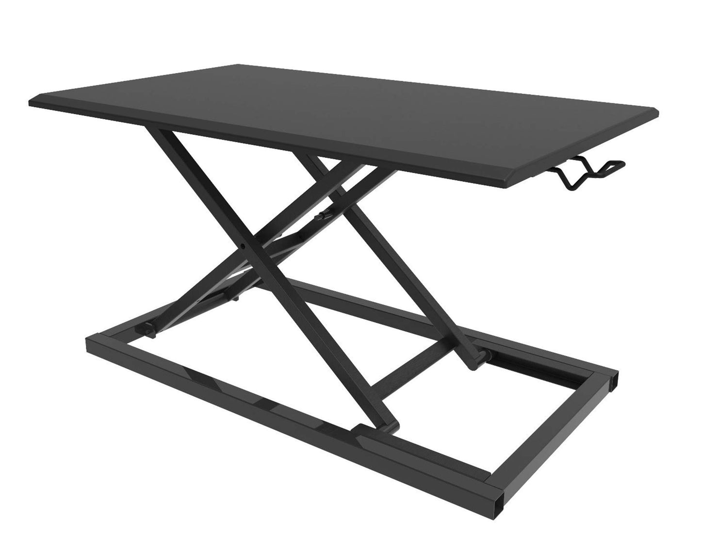 Luxor Height Adjustable Portable Pneumatic Standing Desk Converter, Stand Up Desk Riser, Tabletop Computer Workstation - Black