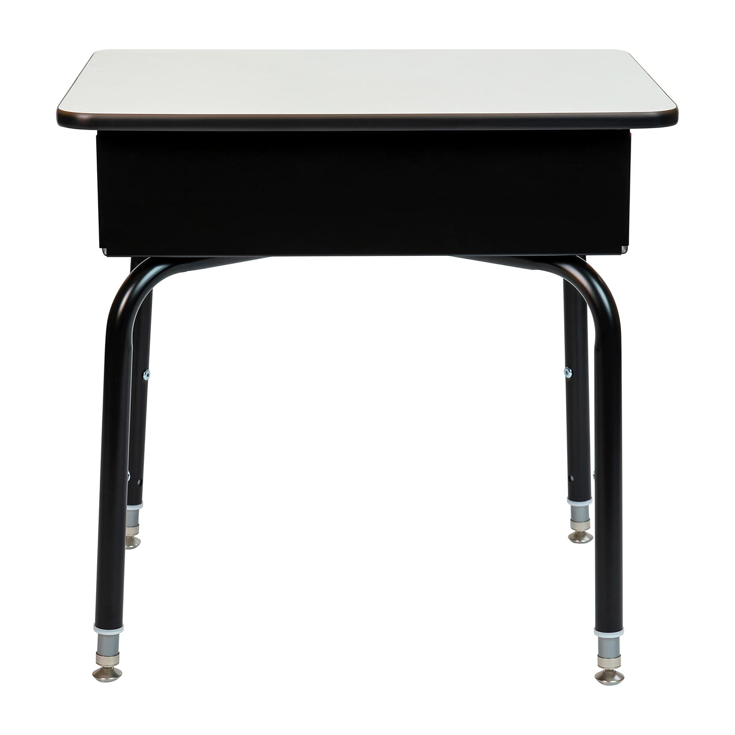 Flash Furniture Billie Open Front Student Desk for Classrooms or Remote Learning, Height Adjustable School Desk with Metal Book Box, Gray/Black