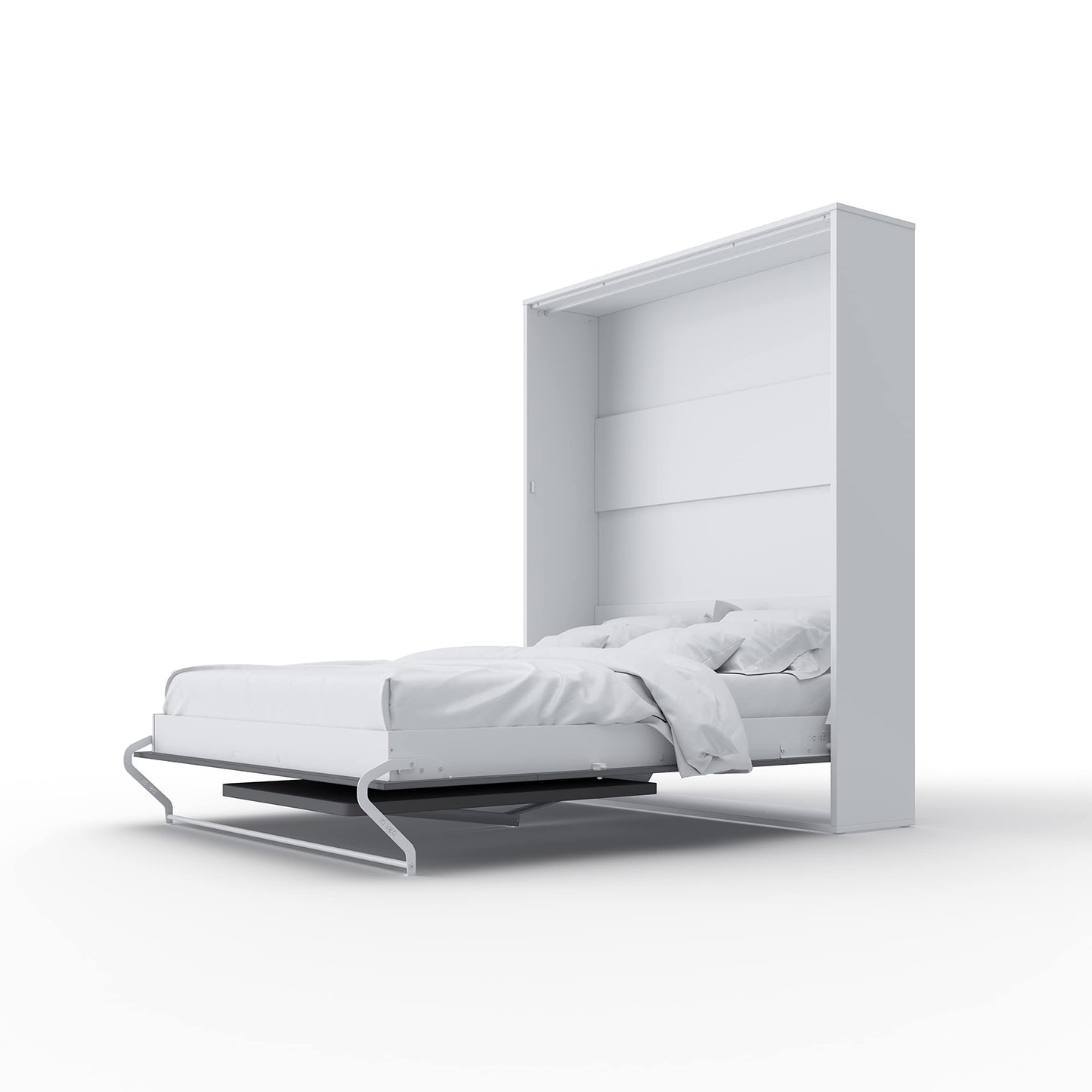 Contempo Vertical Murphy Bed with Desk, Full XL Murphy Bed with Mattress, Made in Europe
