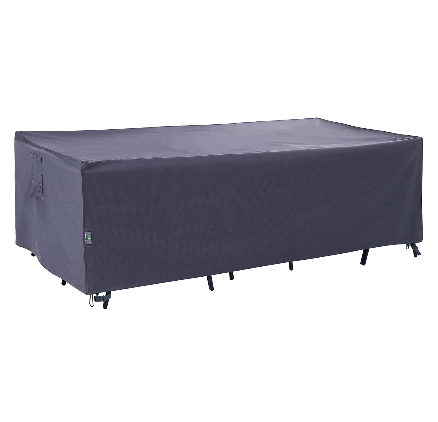 F&J Outdoors Heavy Duty Waterproof Anti-UV Rip-stop Fabric Large Patio Furniture Covers, Grey, 126"x83"x27.5"