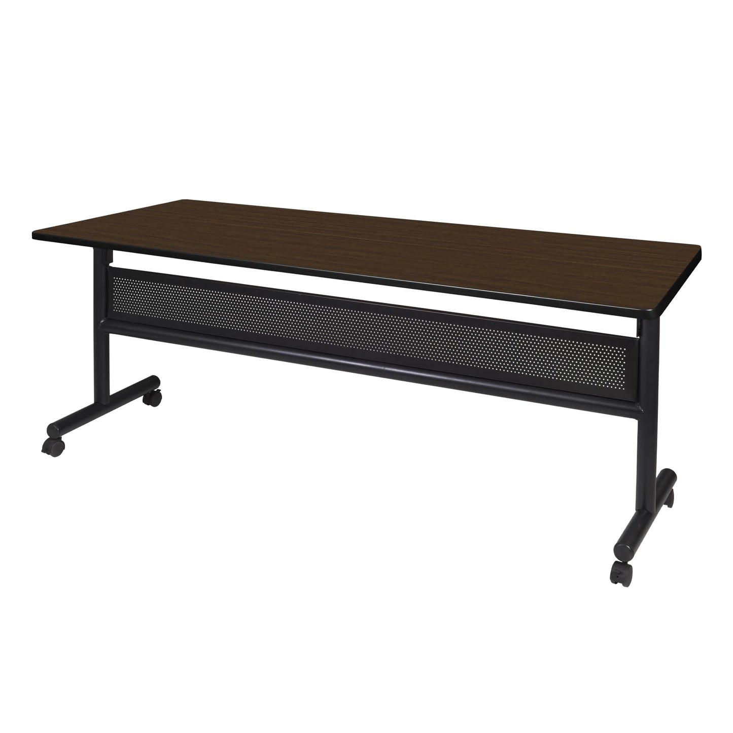 Regency Kobe 72 x 24 in. Flip-Top Training Nesting Table with Modesty Panel- Neo Walnut