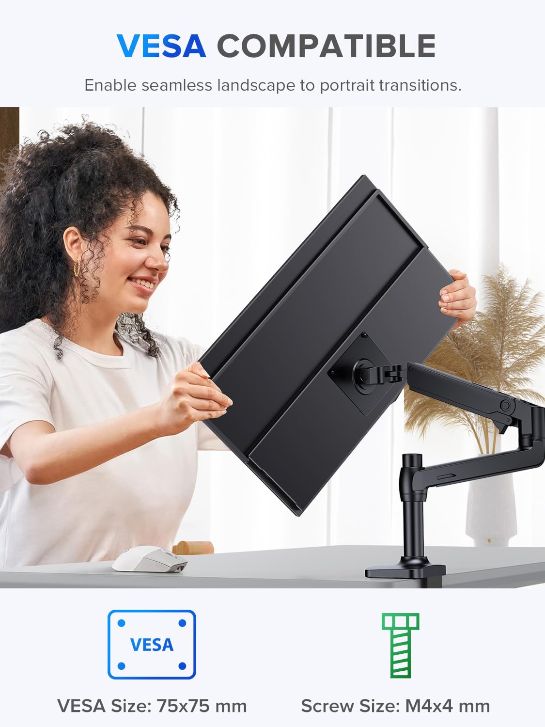 UPERFECT Portable Monitor, 22" 2K QLED 100% DCI-P3 2560×1440 QHD FreeSync HDR Laptop Monitor, w/VESA, Stand, USB-C Mini HDMI Travel Second Monitor for Computer, Phone, Mini PC, Gaming Consoles