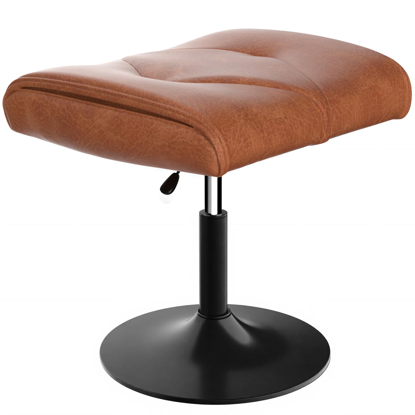 VECELO Foot Rest Under Desk Ottoman, PU Height Adjustable Footrest with Comfort Padding, Leg Rest for Desk for Relieving Leg Pain, Stiffness, and etc, Brown