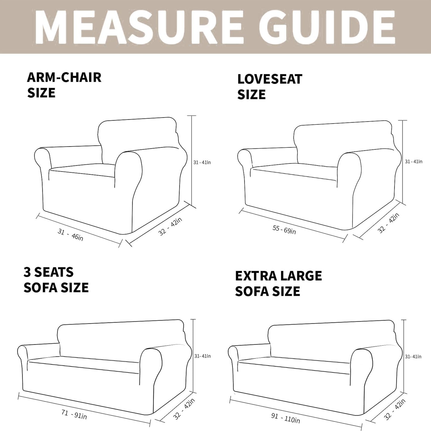 YEMYHOM Real Velvet Couch Covers for 2 Cushion Couch High Stretch 1 Piece Loveseat Slipcover for Pets Dogs Anti Slip Love Seat Sofa Slipcover Furniture Protector (55"-69", Khaki)