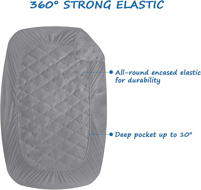 Cot Mattress Pad Protector Waterproof, Quilted Cot Size Mattress Cover 30" X