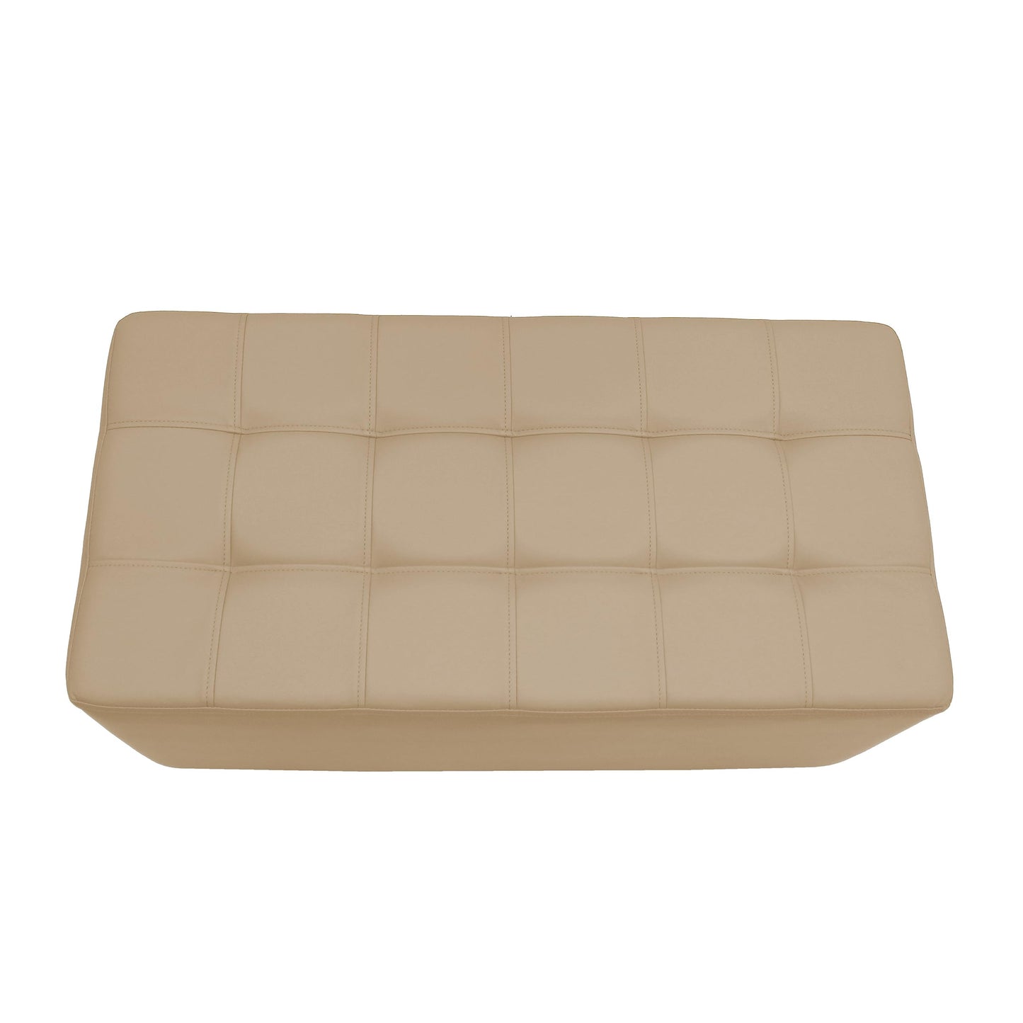 Factory Direct Partners Tufted Rectangle Accent Ottoman Bench Beautifully Upholstered Furniture for Modern Home, Office, Library or Waiting Area Seating, Footstool, Table Use - Sand, 14046-SD