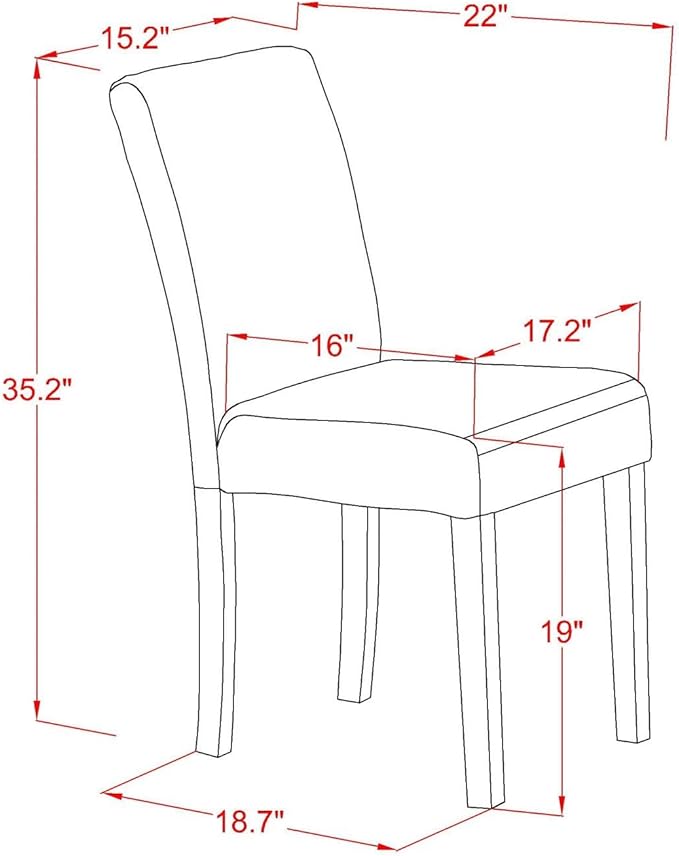 East West Furniture ABPNT35 Abbott Classic Parson Chairs