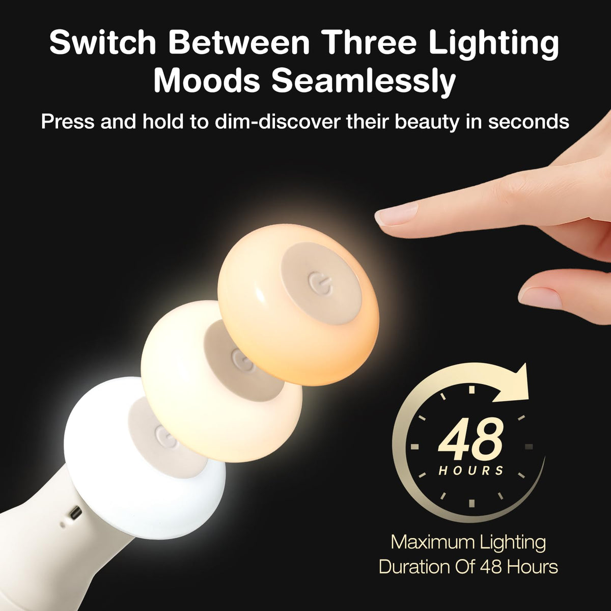 Vucchini Manual Pepper Grinder with Ambient Light 6-level Setting External Adjustable Coarseness Ceramic Salt Grinder Spice Mill for Table,Kitchen,Restaurant,Party,Candlelight Dinner