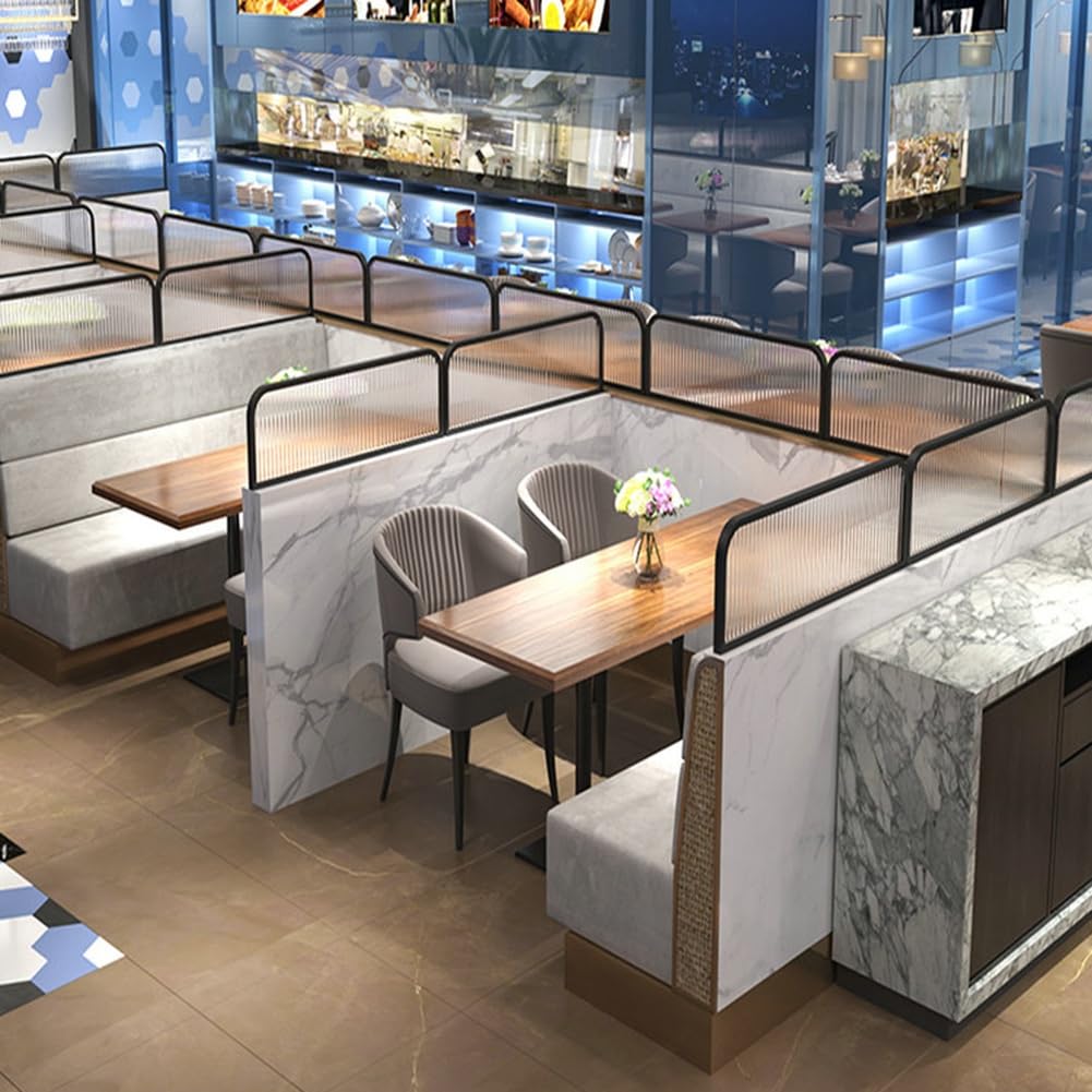 Freestanding Black Desk Partition - 1.5m x 30cm Mountable Panel for Office Restaurant Cashier & Reception - Protective Divider for Enhanced Privacy