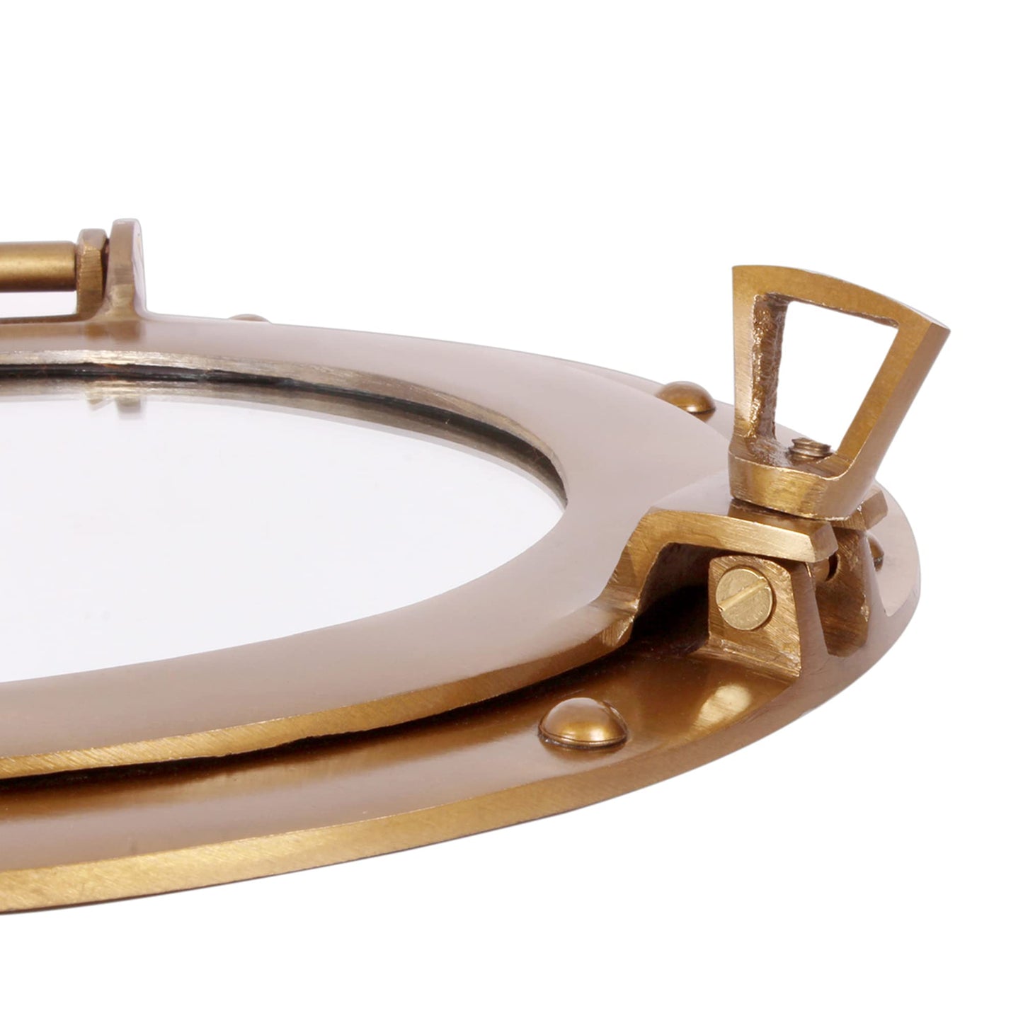 Handcrafted Trading Co. 11 Inch Nautical Aluminum Ship Porthole Mirror Antique Finish – Large Decorative Hanging Wall Mirror for Bathroom Living Room Office Decor