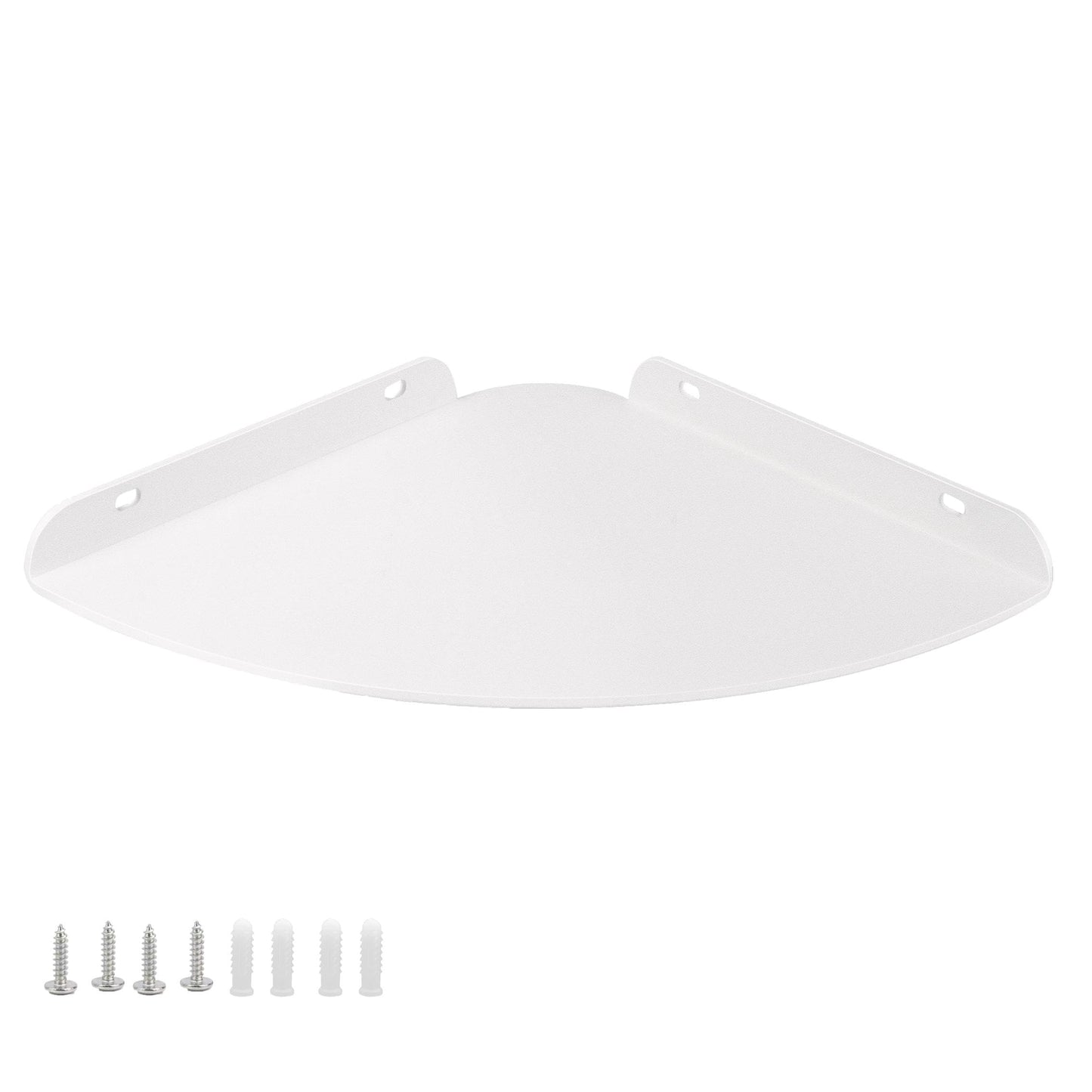 NUTNAPH Small Floating Corner Shelves Metal Corner Wall Mounted Shelf Curved Corner Hanging Shelving for Bathroom, Kitchen, Living Room, Office, Bedroom & Dorm (White 2 pcs)