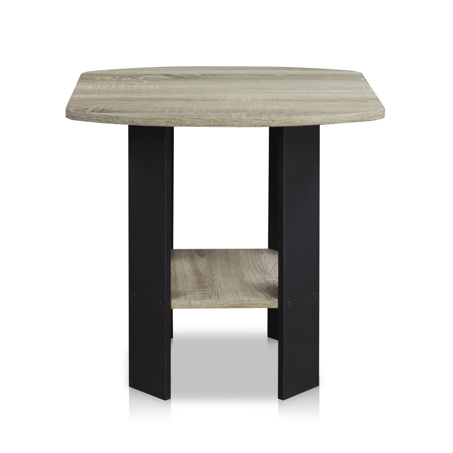 Furinno SIMPLE DESIGN Side Table, 2-Tier Modern End Table with Soft Edges, Open Shelves Night Stand, Bedside Table, for Living Room, Bedroom, French Oak