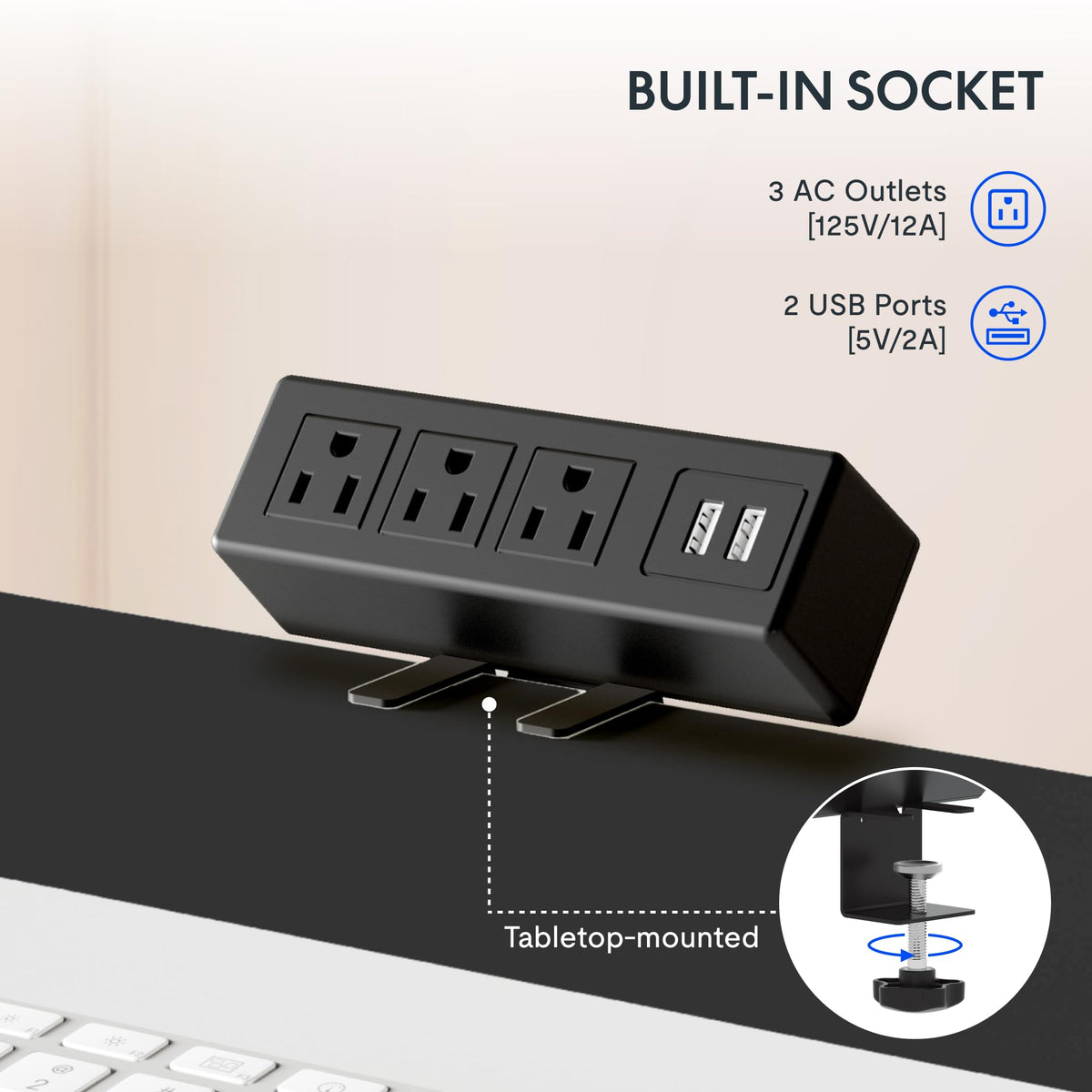 FLEXISPOT EN2 Whole-Piece Standing Desk with Clamp Power Strip, 55 x 28” Electric Stand Up Height Adjustable Desk with Cable Management (Black Frame + 55" Black Top, 2 Packages)