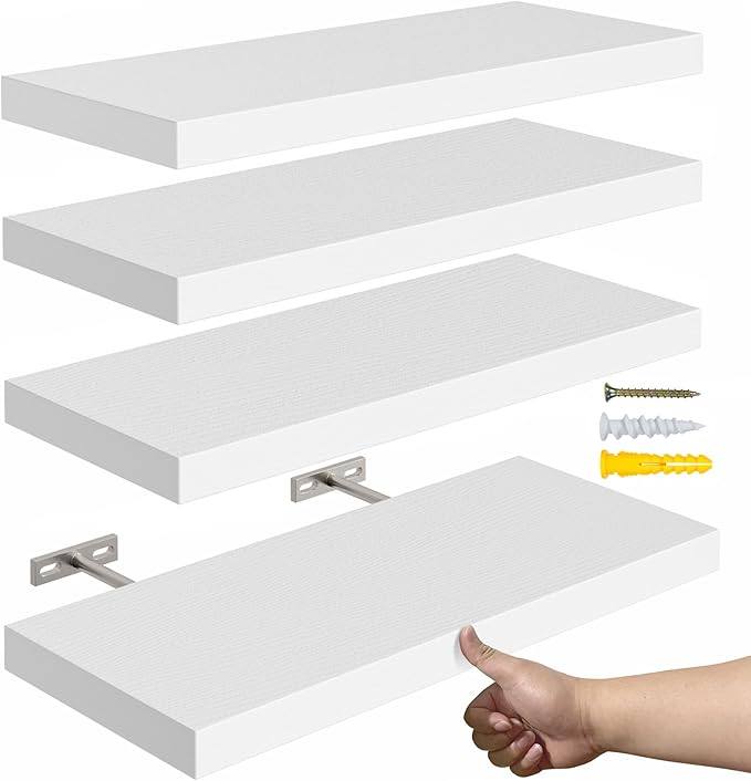YUFLINX 16’’White Floating Shelves