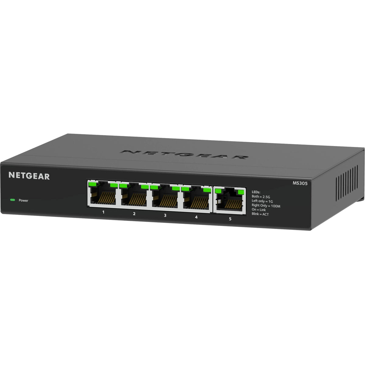 NETGEAR 5-Port 2.5G Multi-Gigabit Ethernet Unmanaged Network Switch (MS305) - with 5 x 2.5Gbps Ports, Desktop or Wall Mount, Metal Case