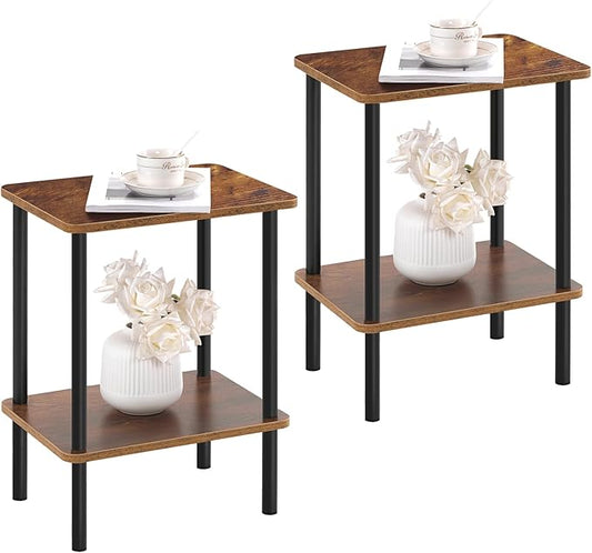 Apicizon 2 Tier End Table Set of 2, Small Side Table