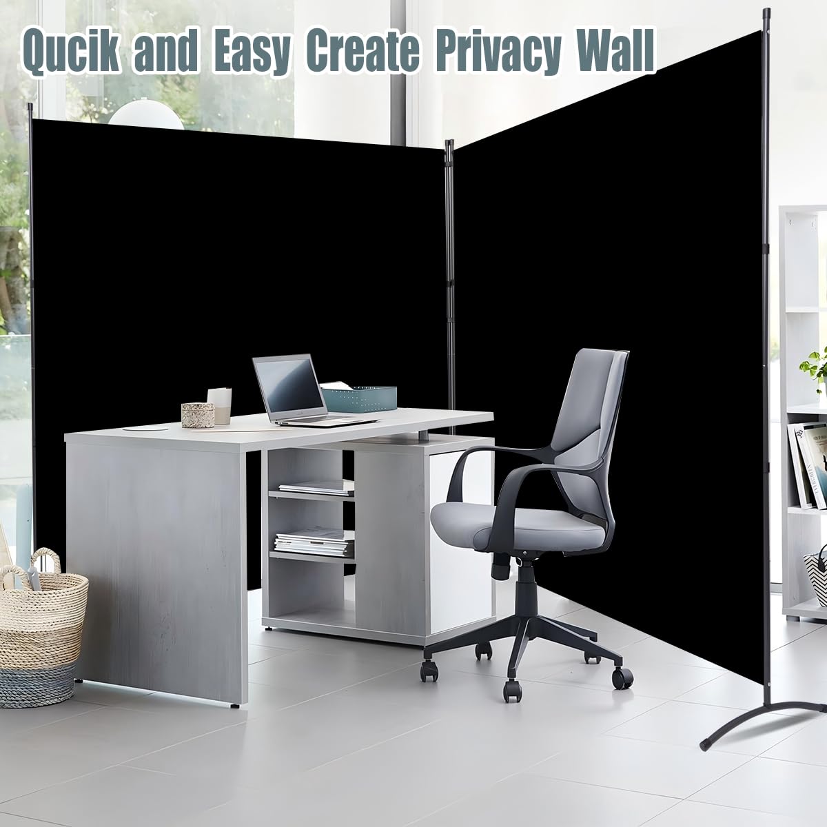 Room Divider 2 Panel Large Privacy Screens, 142''x72''H Upgraded Room Divider Wall for Room Partitions, Tall 6FT Partition Room Dividers Screen Panel for Bedroom Office School, Portable Partition Wall