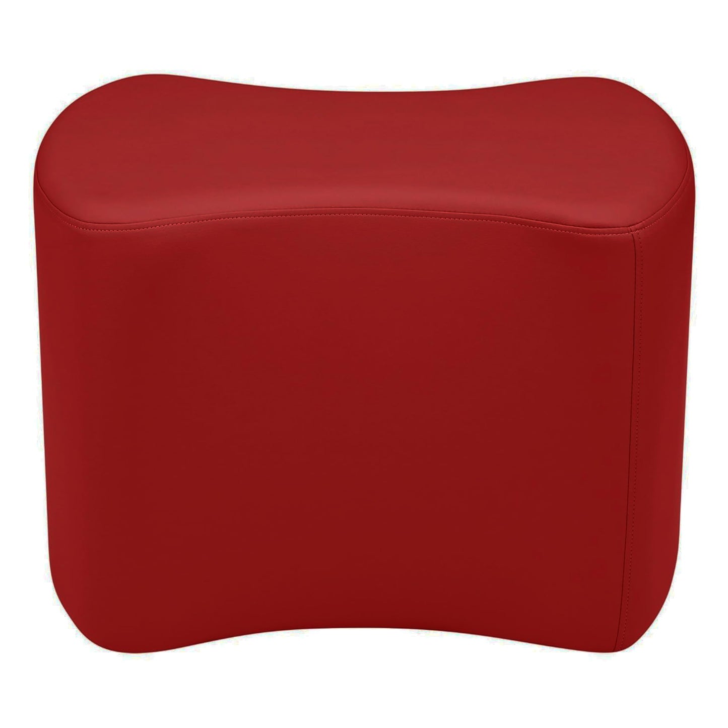 FDP Pro Series Bowtie Accent Ottoman (18" Height) Hand Upholstered Commercial Furniture for Hotel Lobby, Office, Restaurant, Home and More Collaborative and Configurable Seating - Crimson