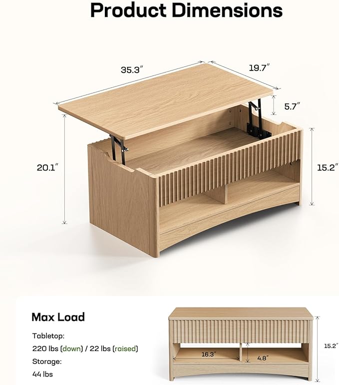 Marsail Lift Top Coffee Table