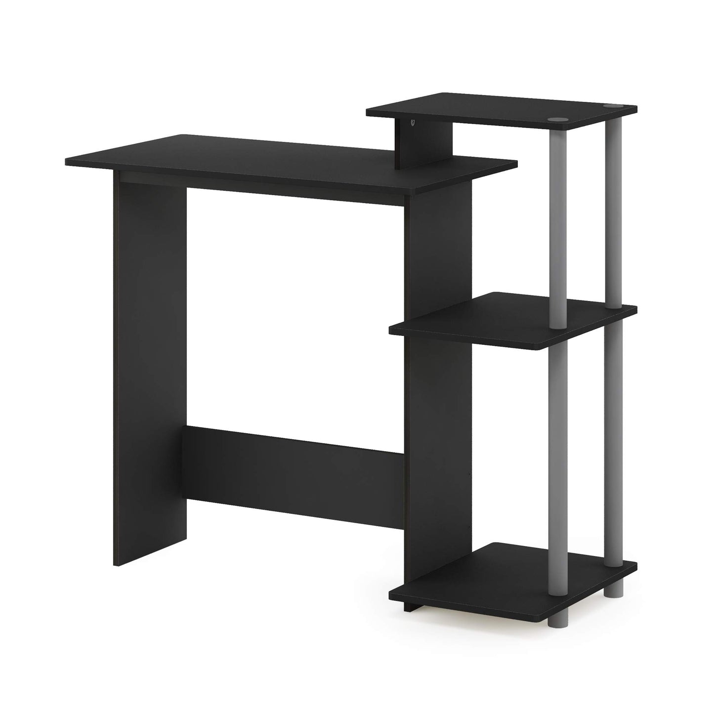 Furinno EFFICIENT Desk, 28.6" Wide Gaming Desk with 3 Open Side Shelves, Laptop Notebook Computer Desk, Office Desk for Home Office, Study Room, Dorm, Bedroom, Black