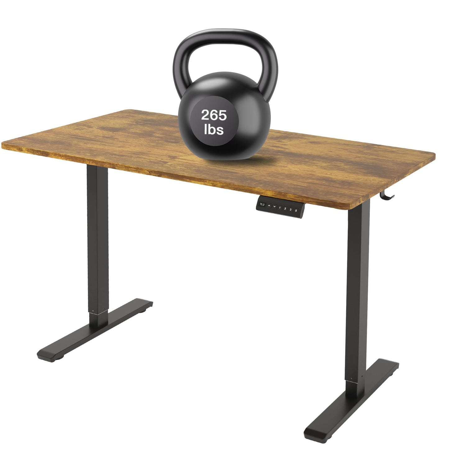 PrecieuxFoyer Dual Motor Standing Desk Frame, Electric Adjustable Legs with 265 lbs Weight Capacity, for Max 42″ x 71″ Desktop, with Cable Management Tray, 2pcs Headphone Hook, for Home Office