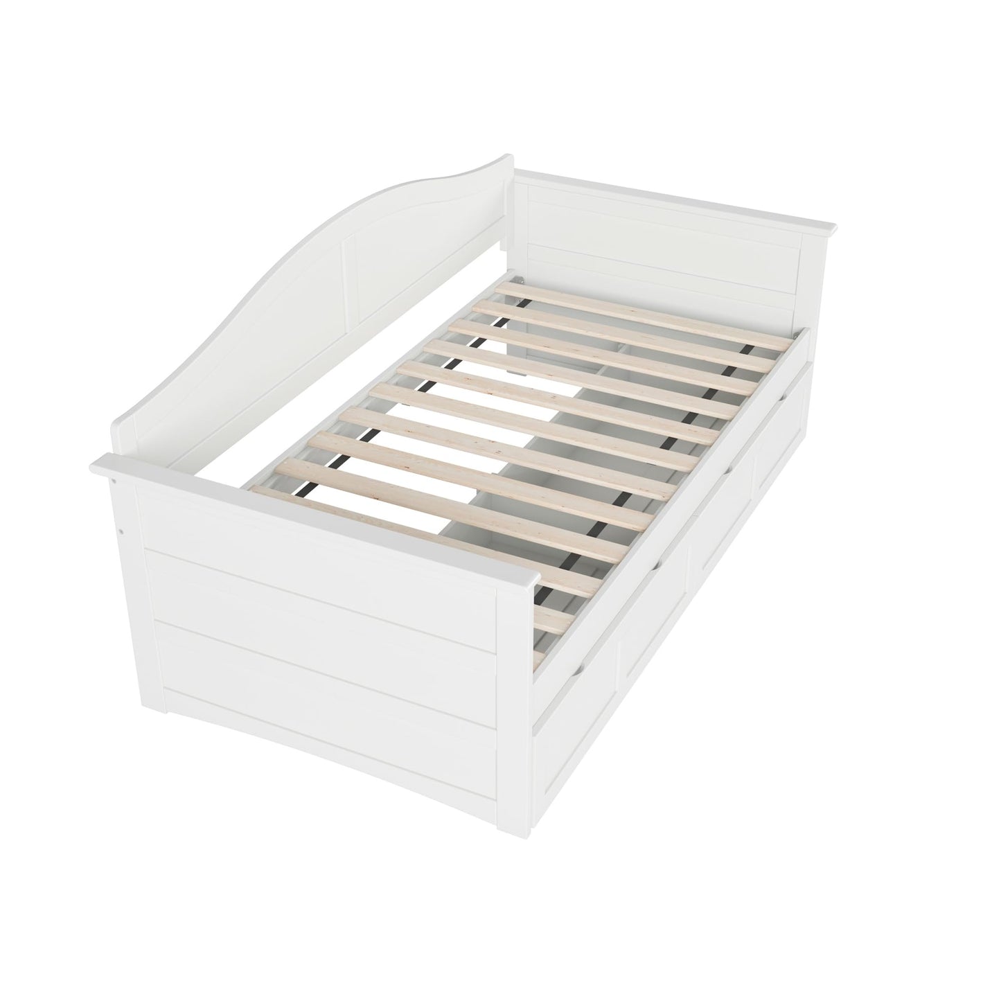AFI, Acadia Twin Size Wood Daybed Frame with 2 Storage Drawers, White