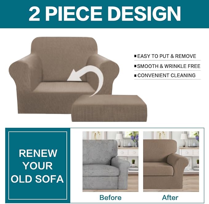 Turquoize 2 Piece Chair Covers Armchair Slipcovers
