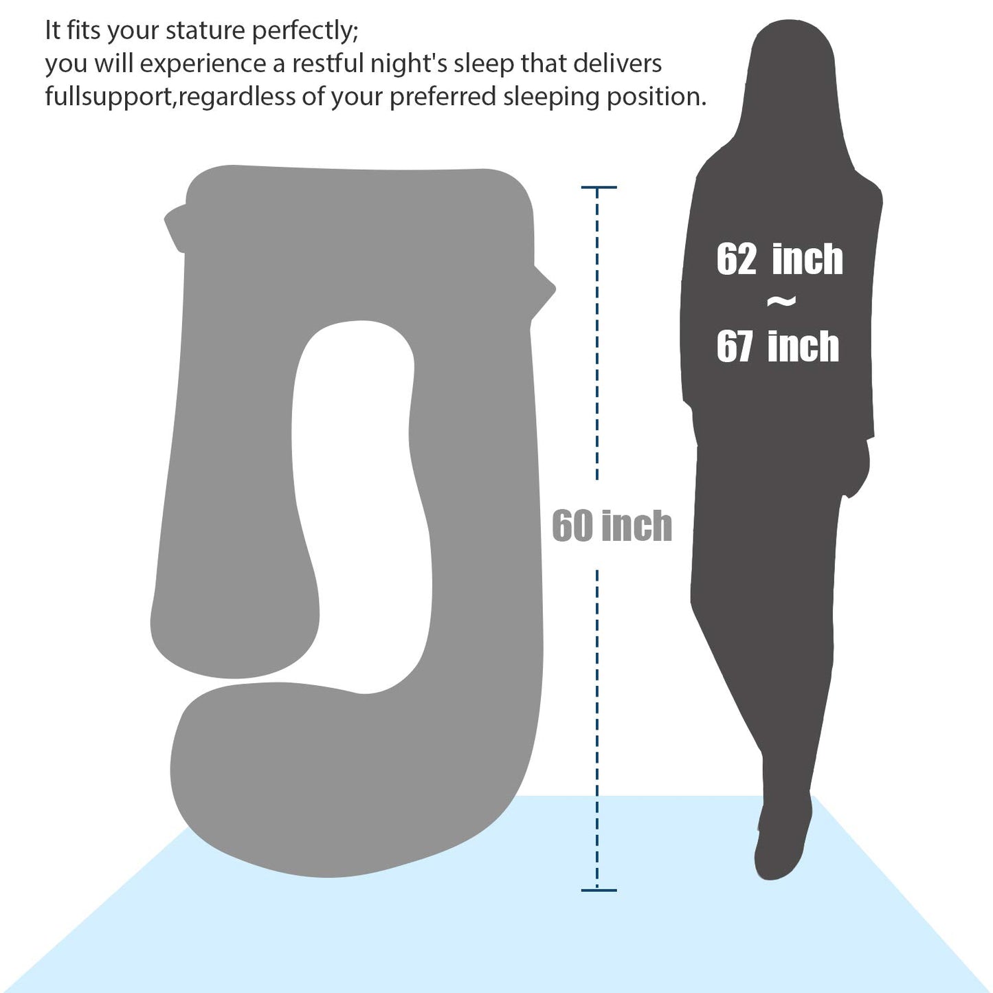 BATTOP Pregnancy Pillow for Sleeping,Full Body Maternity Pillow with Removable Washable Cover,Support for Back,Hips,Legs,Belly for Pregnant Women