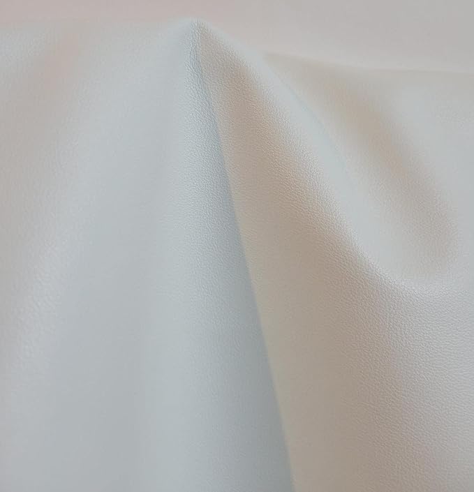 White Soft Faux Vegan PU Leather by The Yard Synthetic Pleather 0.9 mm Nappa