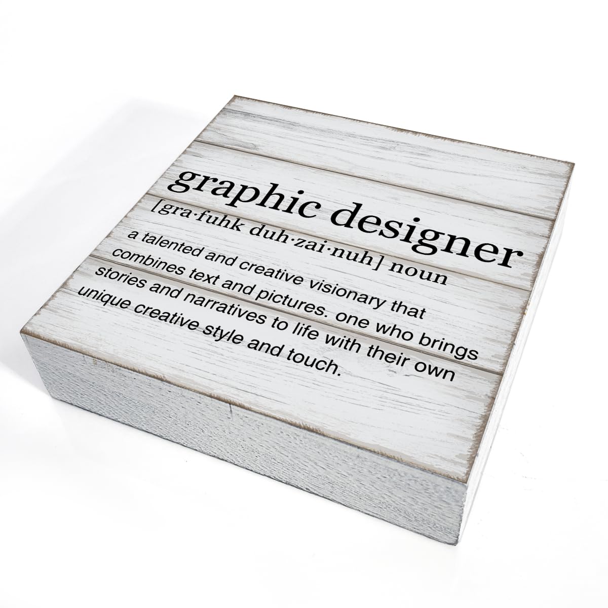 Graphic Designer Gifts Graphic Designer Definition Quotes Wooden Box Sign Desk Decorative Wooden Sign Home Office Decor for Desk Table Shelf 5 x 5 Inches