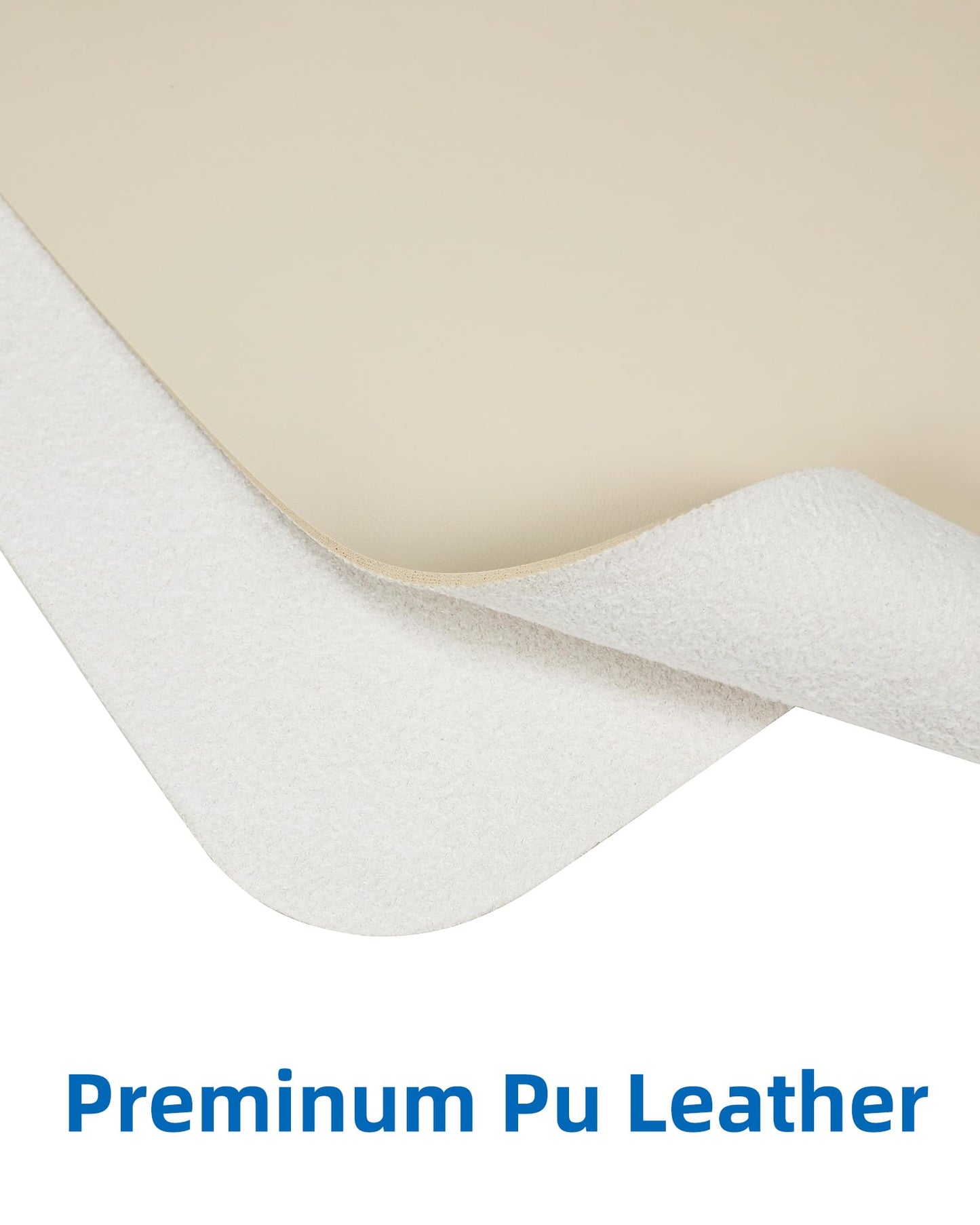 AFIING Leather Desk Pad Protector, Mouse Pad, Office Desk Mat, Non-Slip PU Leather Desk Blotter, Large Desk Mat, Waterproof Keyboard Mat for Office/Home/Decor (Beige, 55" x 17")