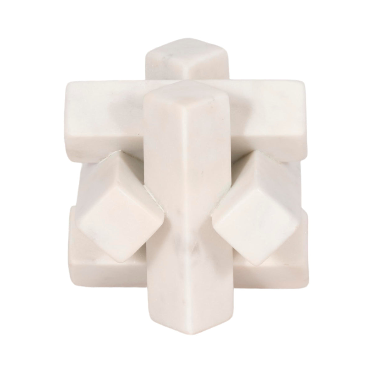 Sagebrook Home 4-Inch White Marble Geometric Orb