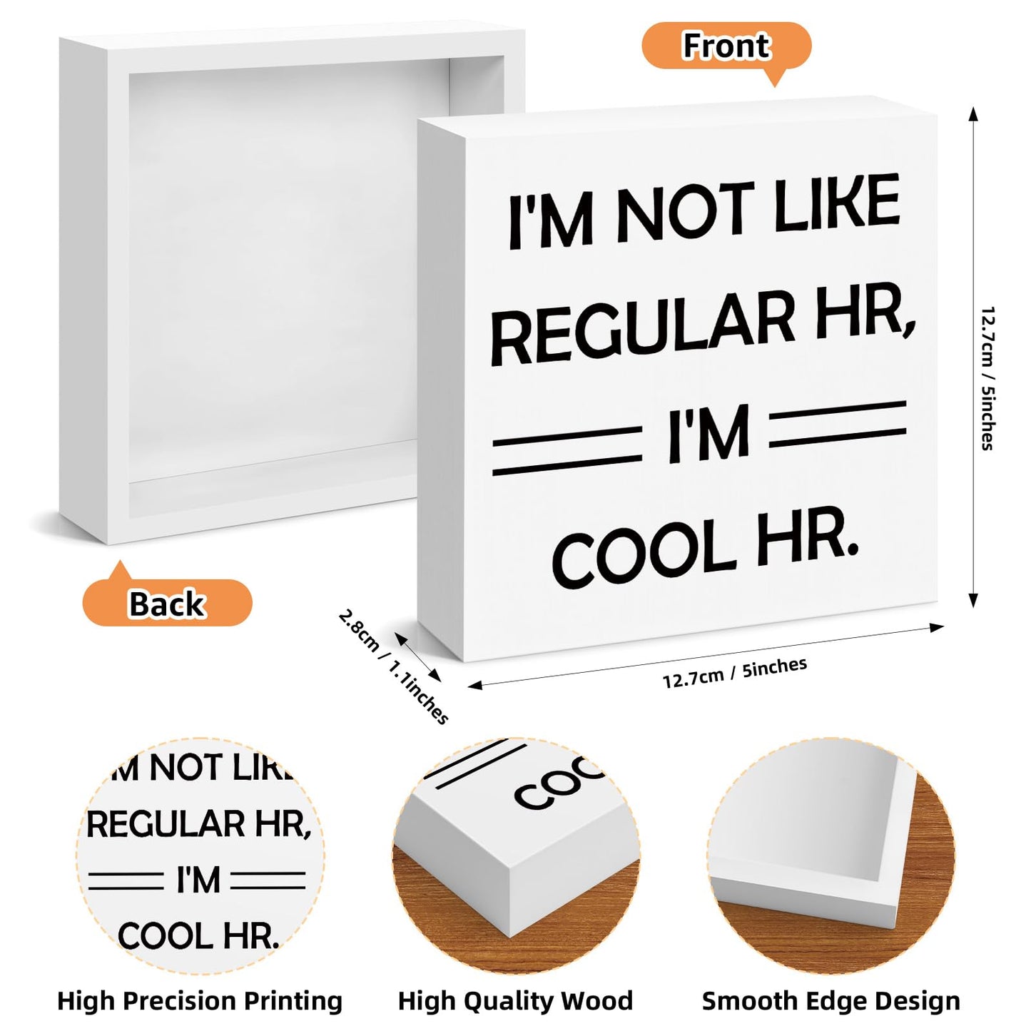 Human Resources Office Decor Funny Office Gifts for Women Men HR Boss Day Retirement Christmas Birthday Gifts for HR Coworkers Manager Director Office Cubicle Table Shelf Decoration 5x5 Inches