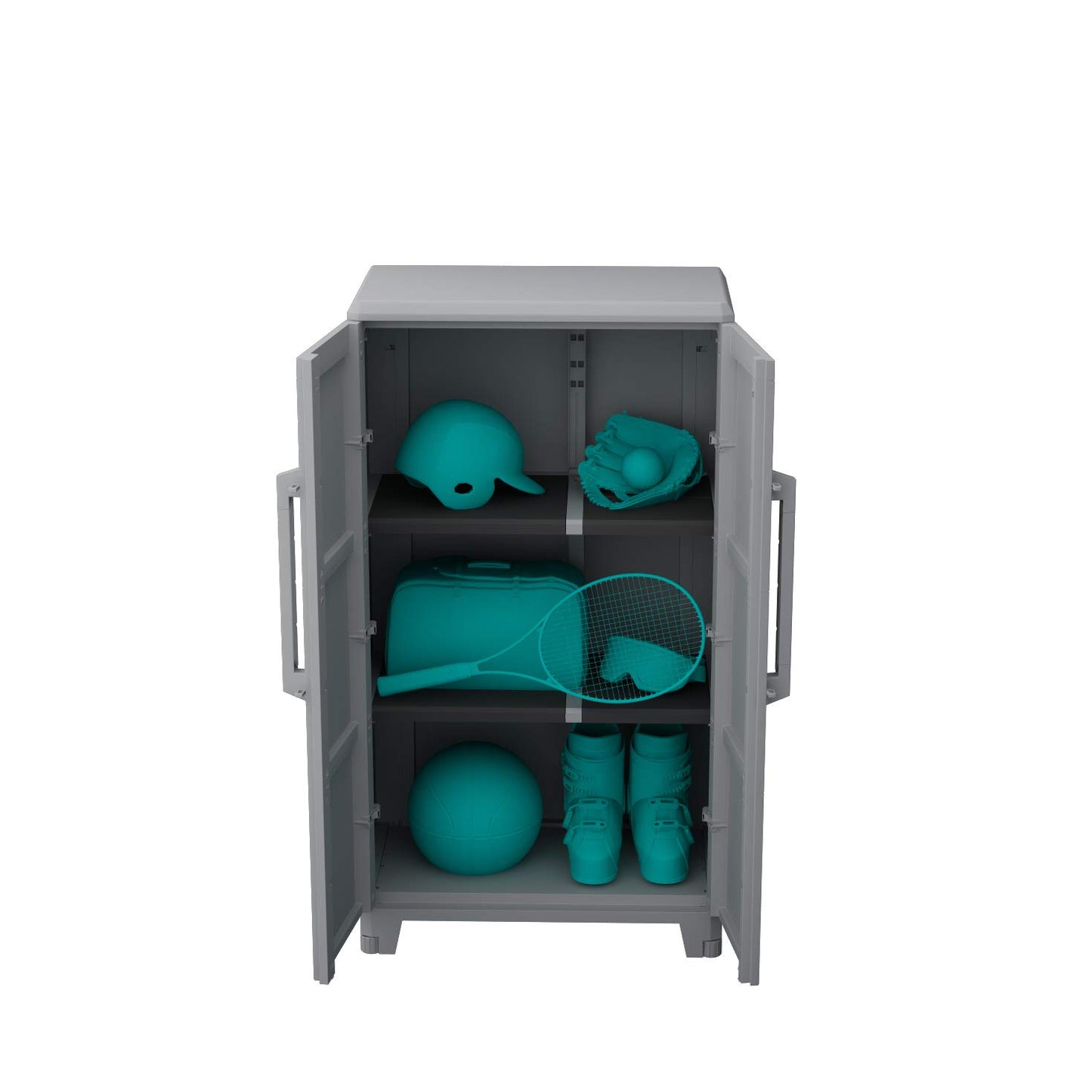 Terry 1102921, Transforming Modular 3, Cabinet with a Modern and Linear Design Suitable for Any Environment, (up to 40 kg evenly distributed), Grey, 78 x 43.6 x 143 cm