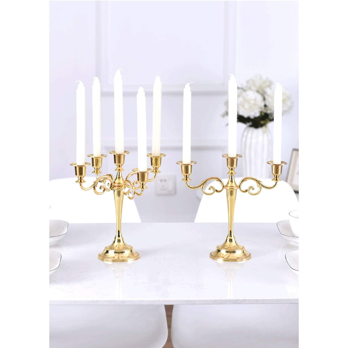 Candle Holderss Metal Candlesticks Decor， Candlesticks Holder For Formal Events, Taper Candle Holder Stand Centerpiece Elegant Decoration Piece for Table Candle Stand Decorative Candlestick