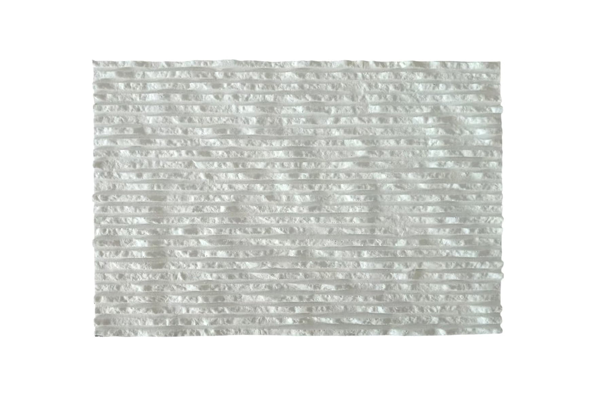 3D Stone Wall Panels Soft Textured Concrete Realistic 3D Texture, Waterproof & Fireproof Exterior and Interior White Wall Tile for Home Décor (White, Sample)