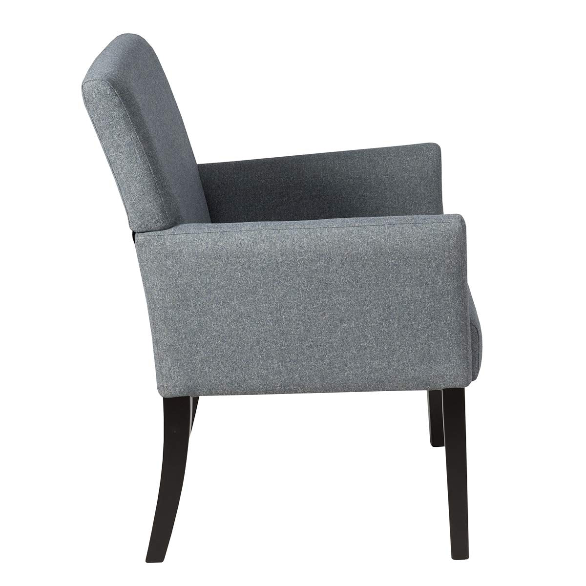 Giantex Fabric Upholstered Guest Chair, Reception Chair w/Comfortable Backrest, Padded Arms, Rubber Wood Legs, Easy Assembly Contemporary Executive Guest Chairs for Meeting Room, Office, Grey (1)