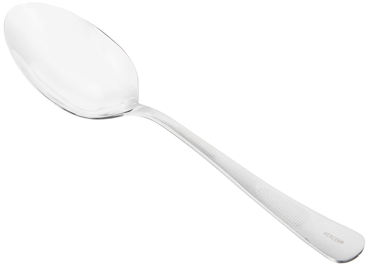 Mercer Culinary 18-8 Stainless Steel Plating Spoon with Solid Bowl, 9 Inch,Silver