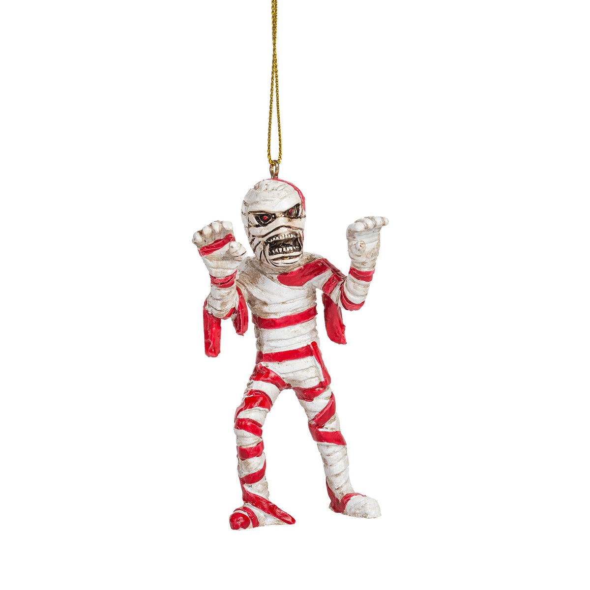 Scary Mummy Wrapped Like A Candy Cane Christmas Halloween Tree Ornmanet
